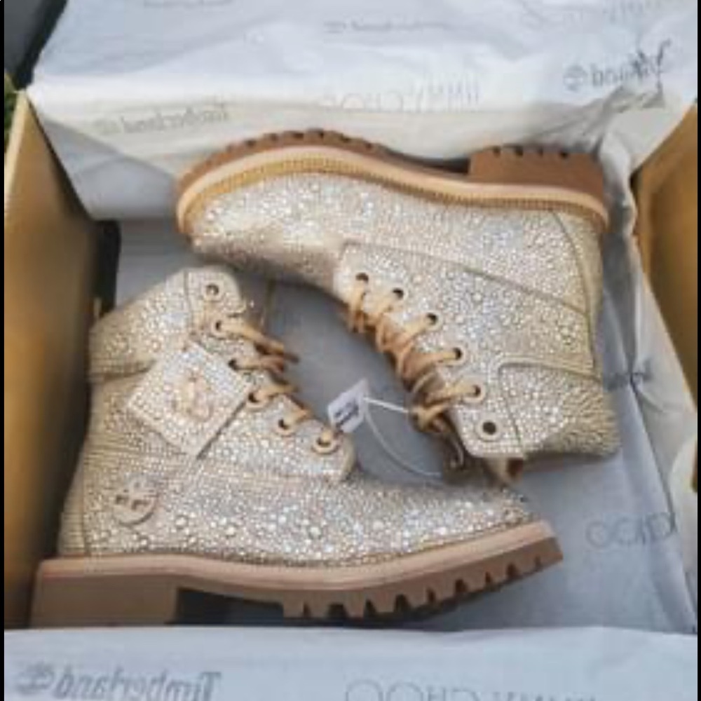 Jimmy choo Swarovski covered timberland boots